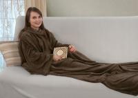 Плед коралфлис с рукавами 150*200 Шоколад