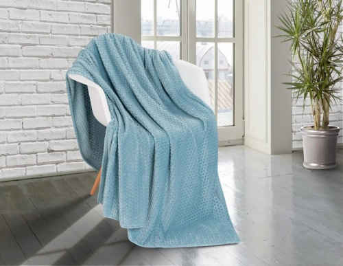 Покрывало Фланель жаккард 200*220 Незабудка