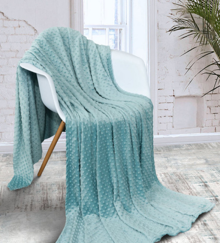 Покрывало (плед) Фланель с тиснением  200*220  Бабблз Аква