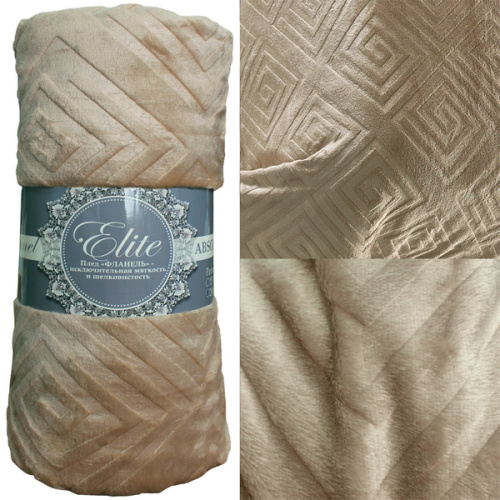 Плед Абсолют 200*220 тисненая фланель TF FNЕ BE-GY 31 2022