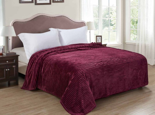 Плед Фланель жаккард 150*200 Бургунди